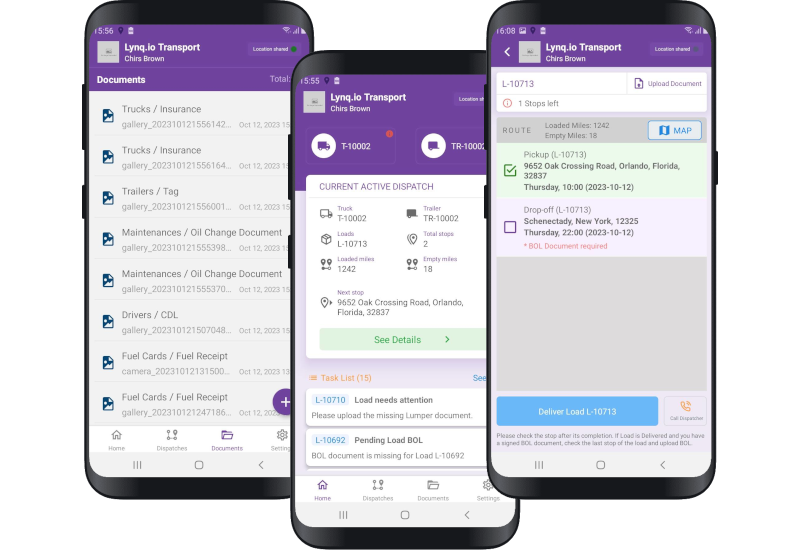 Beyond Transport TMS Mobile Application